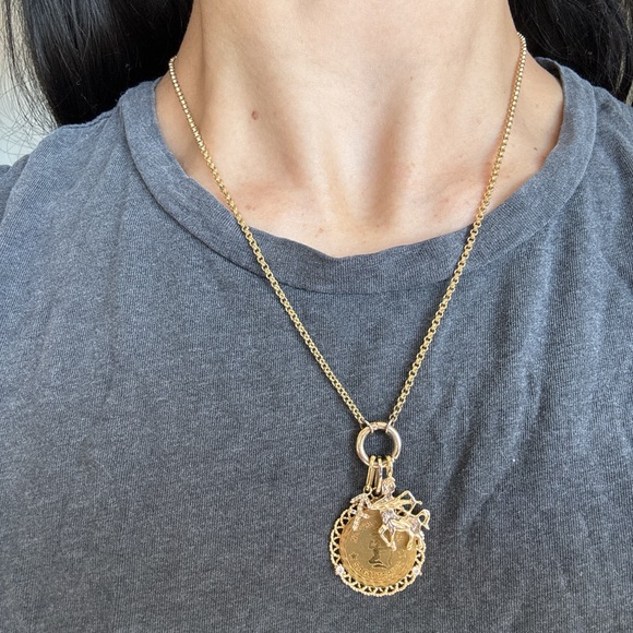 Anthropologie Jewelry - Gold Coin Charm Pendant Necklace. From Anthropologie Women Jewelry
